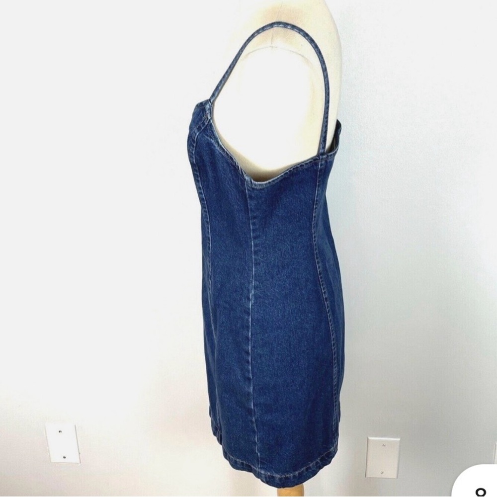 Topshop Structured Denim Zip-Front Mini Dress | Size US 2 | Modern Minimalist - Picture 7 of 8